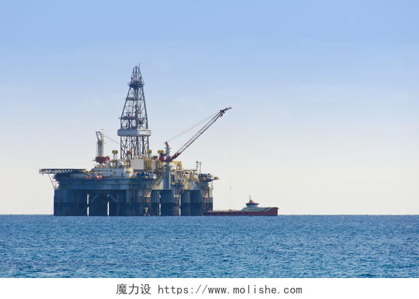 以色列天然气和石油钻机在塞浦路斯海上平台